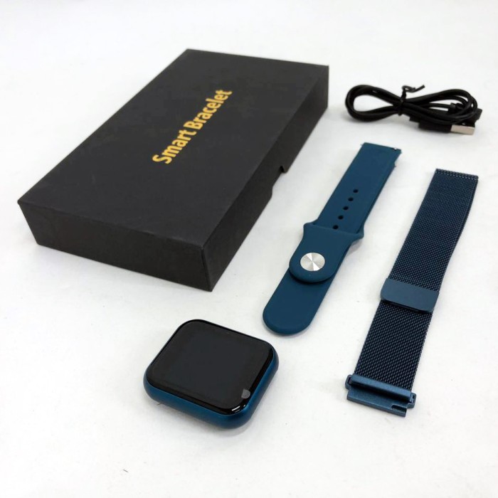 Smart Watch T80S, два браслети, температура тіла, тиск, оксиметр. Колір: синій QW-62