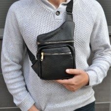 Чоловіча стильна сумка слінг, Сумка кобура наплічна, Сумка-кросбоді молодіжна крос-боді гладка LJ-80