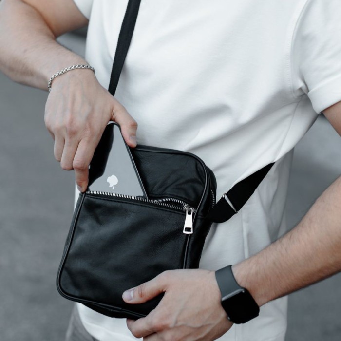 Міська сумка-месенджер, Сумки-месенджери поштарки, Сумка шкіряна чоловіча крос боді OF-58