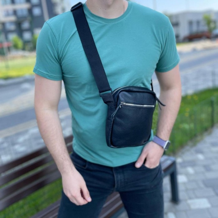 Міська сумка-месенджер, Сумки-месенджери поштарки, Сумка шкіряна чоловіча крос боді OF-58