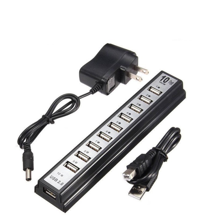 Розгалужувач USB HUB на 10 портів з активною зарядкою 220V, Розгалужувач юсб, Хаб для ноутбука JI-76