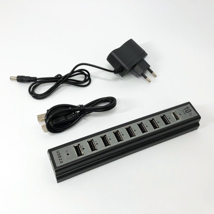 Розгалужувач USB HUB на 10 портів з активною зарядкою 220V, Розгалужувач юсб, Хаб для ноутбука JI-76