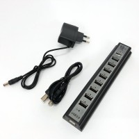 Розгалужувач USB HUB на 10 портів з активною зарядкою 220V, Розгалужувач юсб, Хаб для ноутбука LW-59