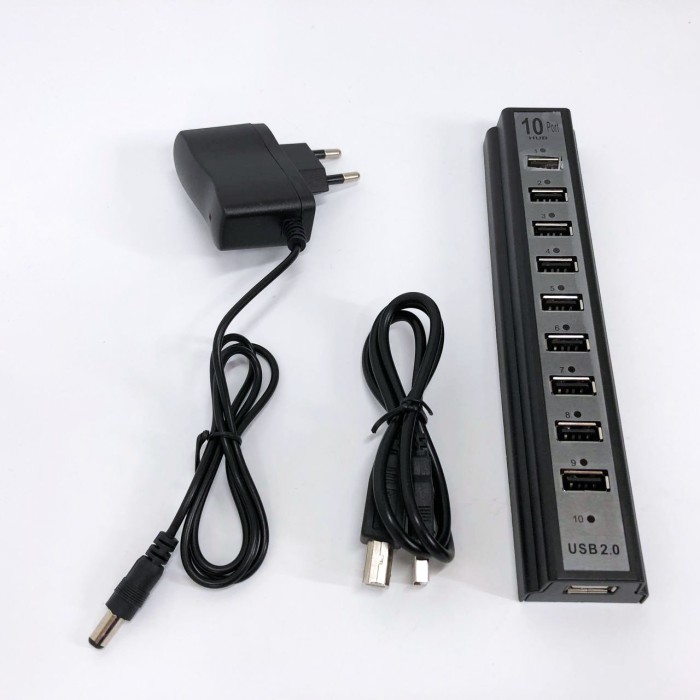 Розгалужувач USB HUB на 10 портів з активною зарядкою 220V, Розгалужувач юсб, Хаб для ноутбука