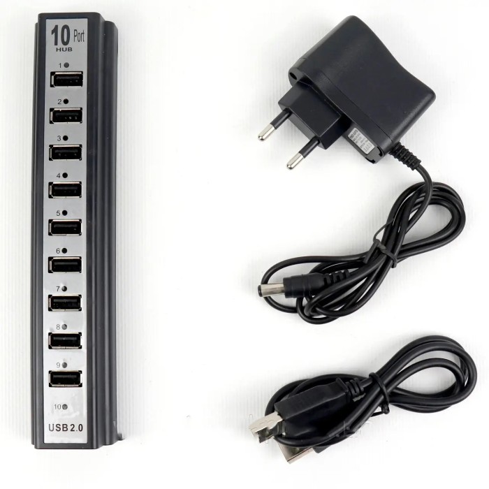 Розгалужувач USB HUB на 10 портів з активною зарядкою 220V, Розгалужувач юсб, Хаб для ноутбука