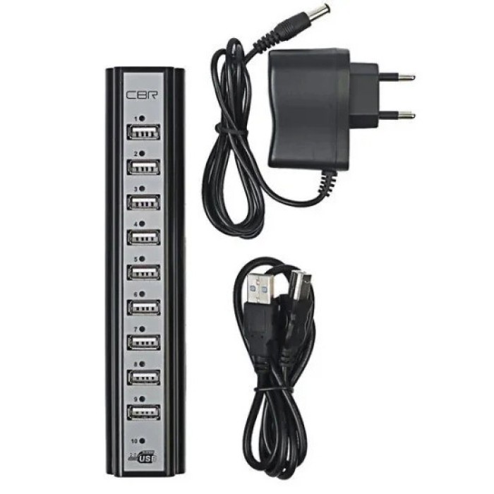 Розгалужувач USB HUB на 10 портів з активною зарядкою 220V, Розгалужувач юсб, Хаб XF-671 для ноутбука
