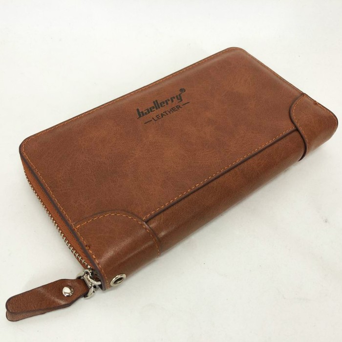 Гарної якості гаманець Baellerry leather brown, Шкіряний гаманець шкіряний чоловічий складний PI-38