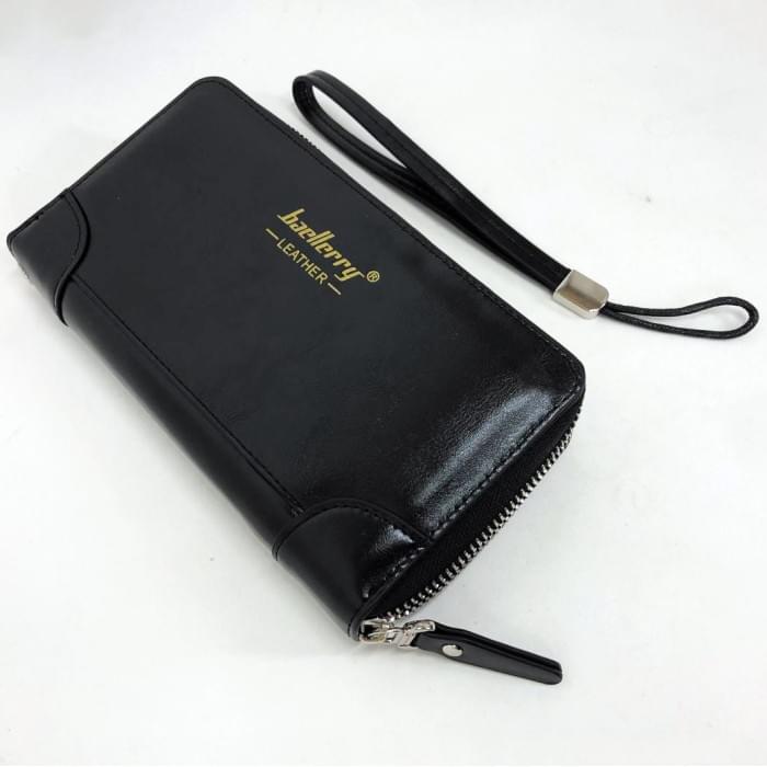 Шкіряний чоловічий гаманець вертикального розташування Baellerry leather black, Гарної BS-449 якості гаманець