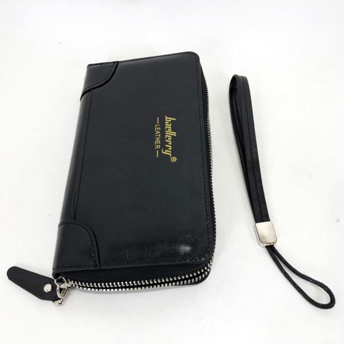 Шкіряний чоловічий гаманець вертикального розташування Baellerry leather black, Гарної BS-449 якості гаманець