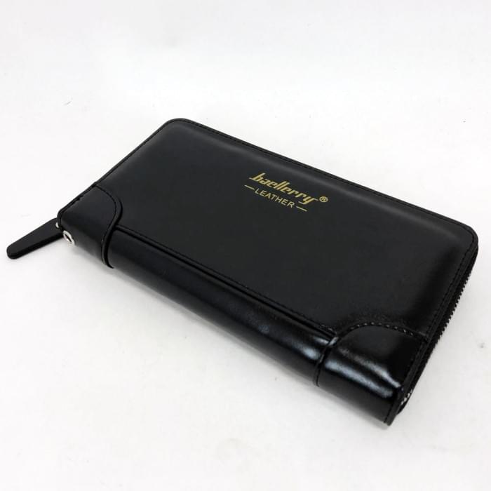 Шкіряний чоловічий гаманець вертикального розташування Baellerry leather black, Гарної BS-449 якості гаманець