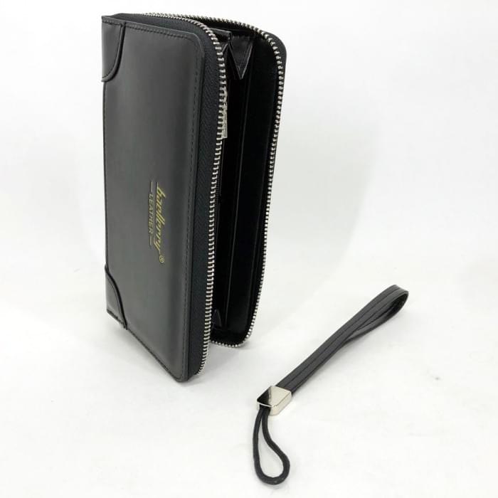 Шкіряний чоловічий гаманець вертикального розташування Baellerry leather black, Гарної BS-449 якості гаманець