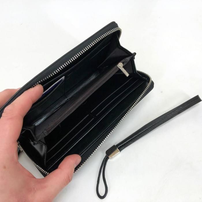 Шкіряний чоловічий гаманець вертикального розташування Baellerry leather black, Гарної BS-449 якості гаманець
