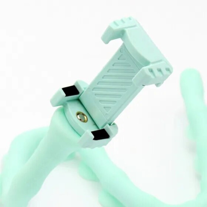 Гнучкий тримач для телефону з універсальними присосками Cute Worm Lazy Holder. Колір блакитний GB-66