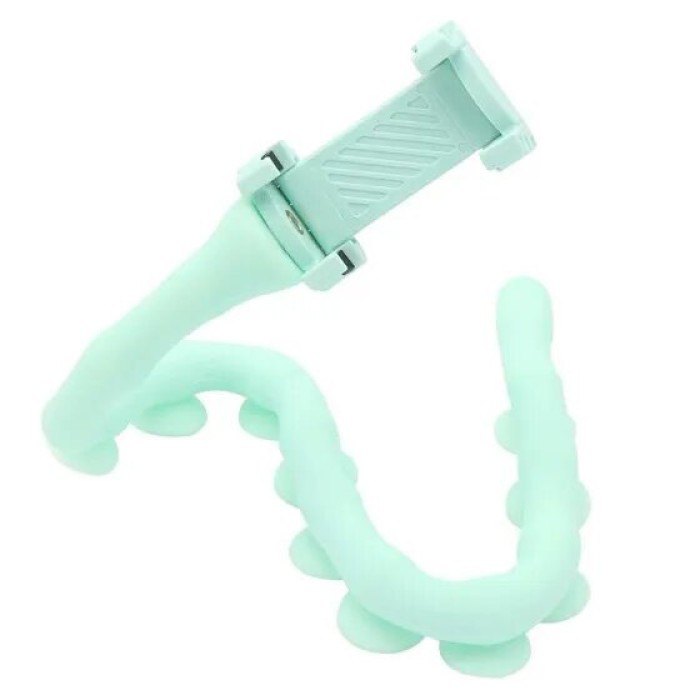 Гнучкий тримач для телефону з універсальними присосками Cute Worm Lazy Holder. Колір блакитний ID-94