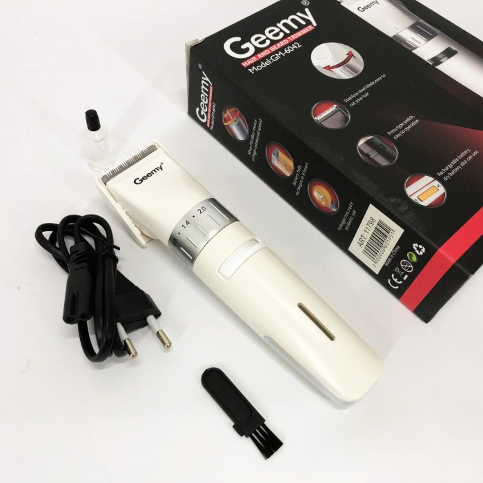 Машинка для стрижки короткої стрижки Gemei GM-6042 белый Бездротові машинки для легкі PZ-51