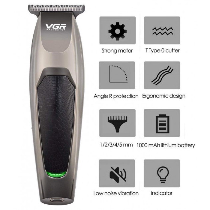 Багатофункціональна акумуляторна машинка для стрижки VGR, Тример для стрижки волосся потужний VZ-59