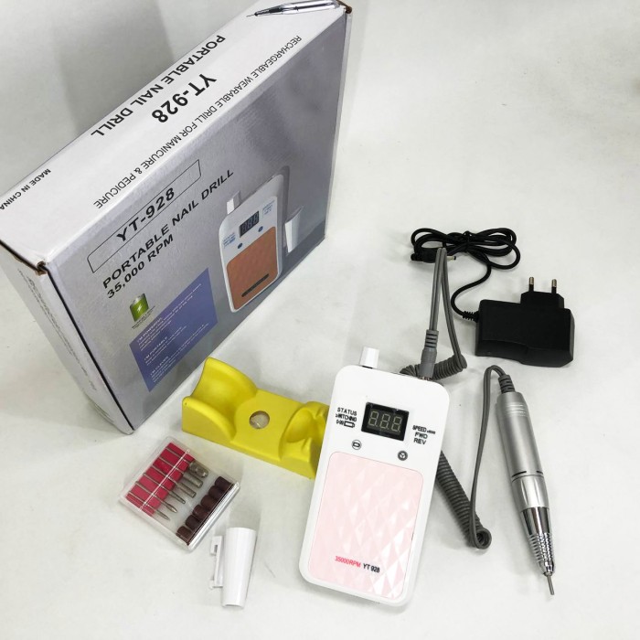 Електричний фрезер для нігтів з підсвічуванням Nail Drill YT-928 белый, Хороший фрезер для манікюру JY-71