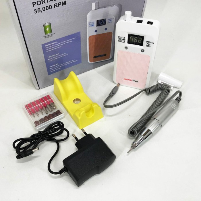 Електричний фрезер для нігтів з підсвічуванням Nail Drill YT-928 белый, Хороший фрезер для манікюру JY-71