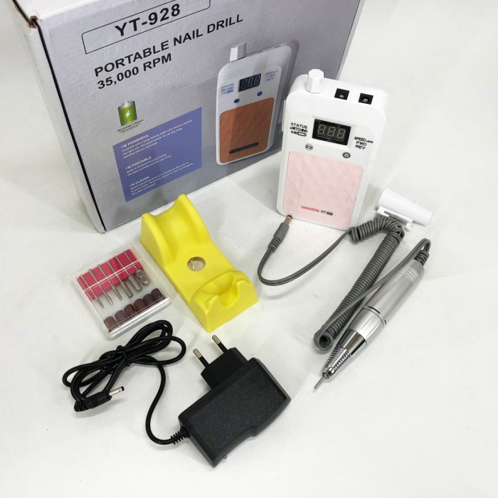 Електричний фрезер для нігтів з підсвічуванням Nail Drill YT-928 белый, Хороший фрезер для манікюру JY-71