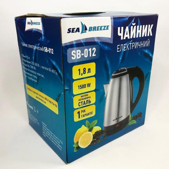 Стильний електричний чайник Sea Breeze SB-012 1.8 л, Електрочайник чайний, OL-694 Гарний електрочайник