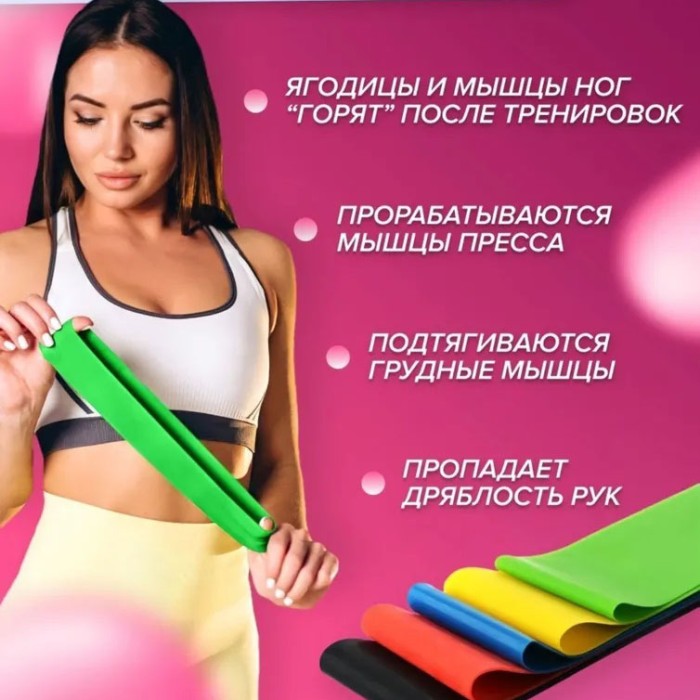 Фітнес гумки еластичні стрічки Fit Simplify 5 шт, Еспандер стрічковий гумка JB-371 для фітнесу