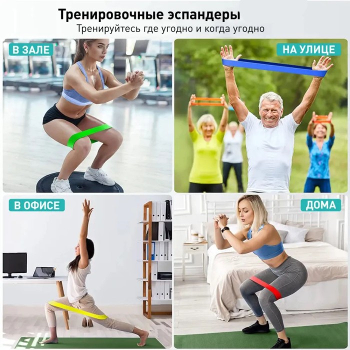Набір стрічок еспандерів 5 штук Fit, Еспандер для стретчинга, Гумка для тренувань UH-34