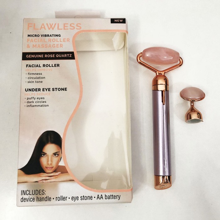 Масажер ролик електричний для особи Facial Roller Massager. Колір бежевий DF-39