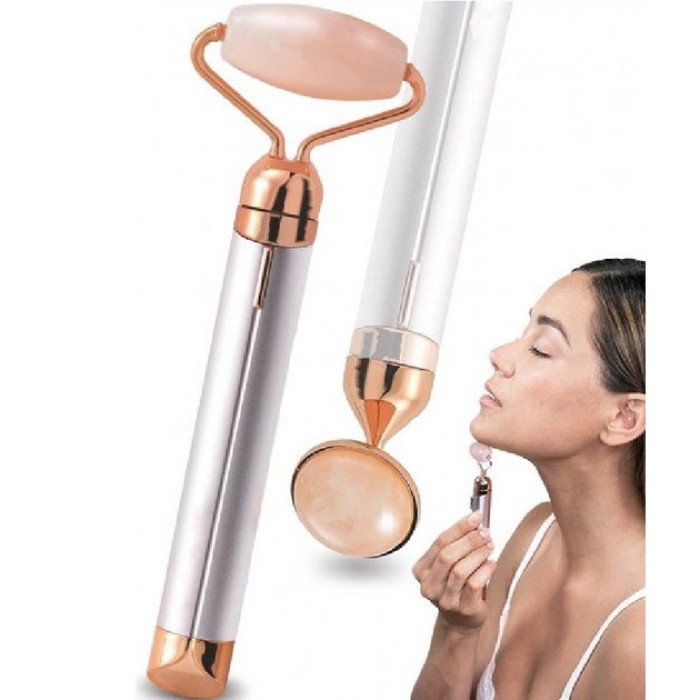 Масажер ролик електричний для особи Facial Roller Massager. Колір бежевий RT-80
