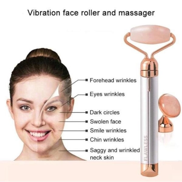 Масажер ролик електричний для особи Facial Roller Massager. Колір бежевий RT-80