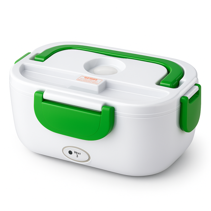 Ланч бокс електричний з підігрівом Lunch Heater 220 V Pro, Термос для їжі для дітей Green