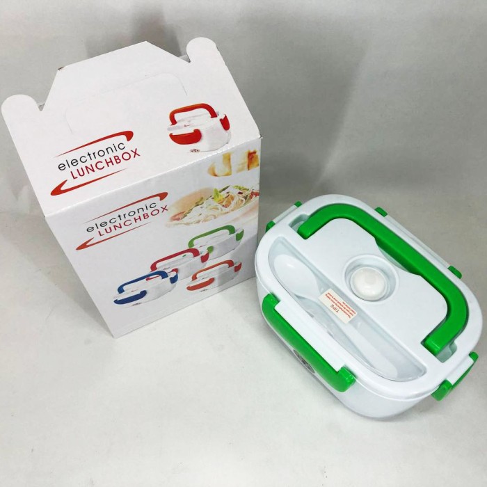 Ланч бокс електричний з підігрівом Lunch Heater 220 V Pro, Термос для їжі для дітей Green