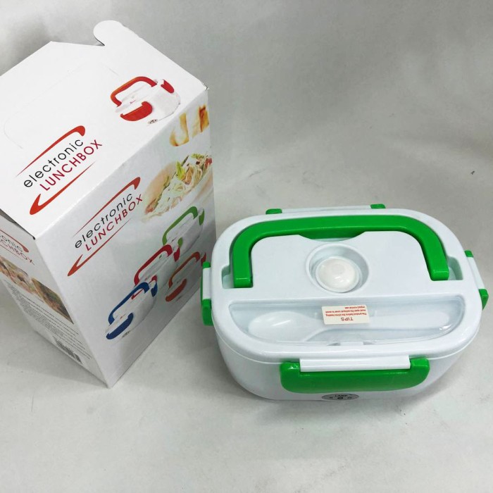 Ланч бокс електричний з підігрівом Lunch Heater 220 V Pro, Термос для їжі для дітей Green