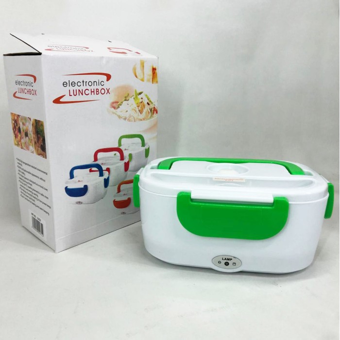 Ланч бокс електричний з підігрівом Lunch Heater 220 V Pro, Термос для їжі для дітей Green
