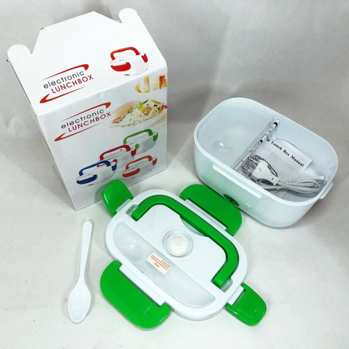 Ланч бокс електричний з підігрівом Lunch Heater 220 V Pro, Термос для їжі для дітей Green