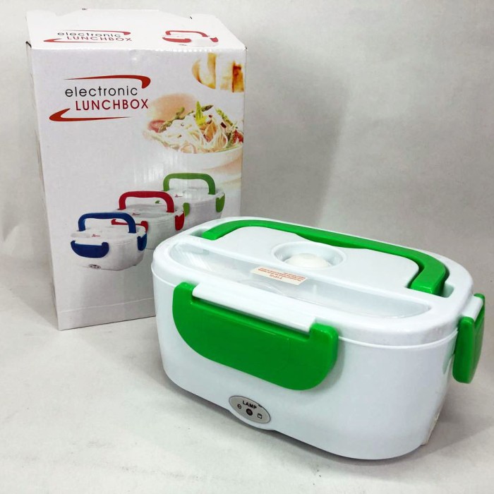 Ланч бокс електричний з підігрівом Lunch Heater 220 V Pro, Термос для їжі для дітей Green