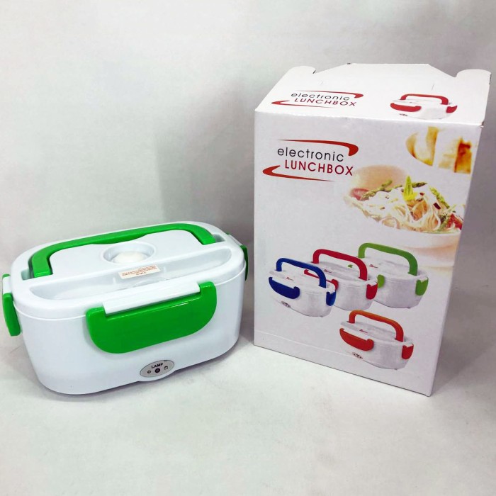 Ланч бокс електричний з підігрівом Lunch Heater 220 V Pro, Термос для їжі для дітей Green