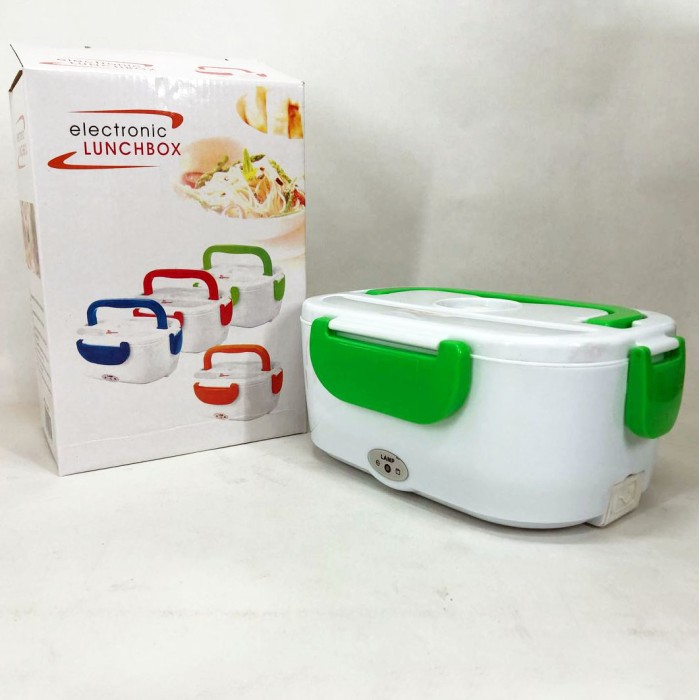 Ланч бокс електричний з підігрівом Lunch Heater 220 V Pro, Термос для їжі для дітей Green