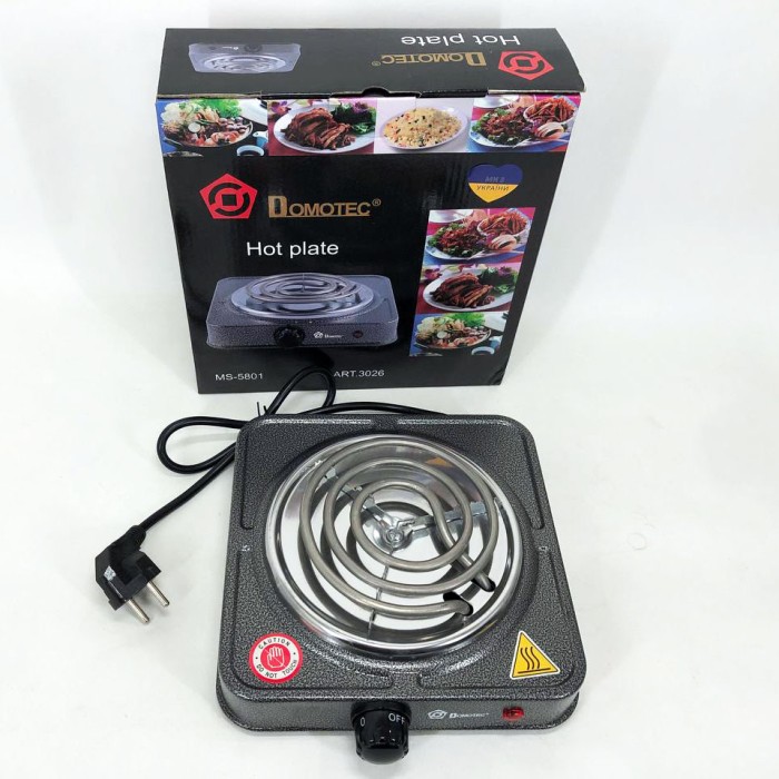 Портативна переносна плита Domotec MS-5801 1000 Вт, Стильна електро плита Портативна для кухні XB-21
