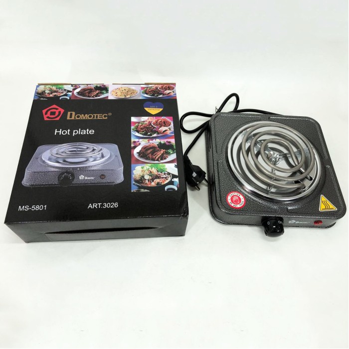 Портативна переносна плита Domotec MS-5801 1000 Вт, Стильна електро плита Портативна для кухні XB-21