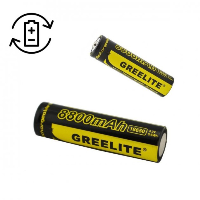 Акумулятор (1шт) 18650 Greelite 4.2V 9.6Wh Li-ion батарейка для ліхтарика YH-11