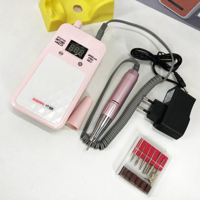 Фрезер для педикюру Nail Drill YT-928 розовый, Хороший фрезер для манікюру, Апарат XF-827 для манікюру