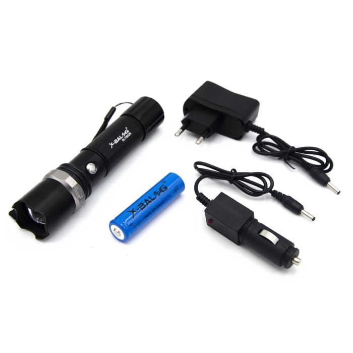 Портативний світлодіодний ліхтар з USB-зарядкою Bailong, Тактичні ліхтарі акумуляторні RE-95