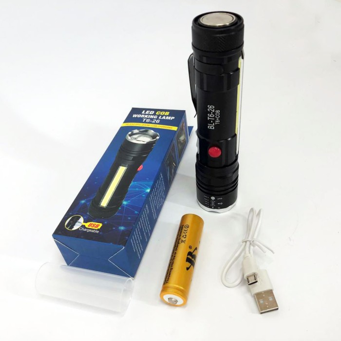 Ручний ліхтар з двома режимами роботи Police T6-26+T6+COB, Ліхтарик на USB зарядкою для дому LY-60