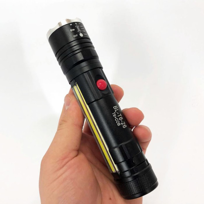 Ручний ліхтар з двома режимами роботи Police T6-26+T6+COB, Ліхтарик на USB зарядкою для дому LY-60