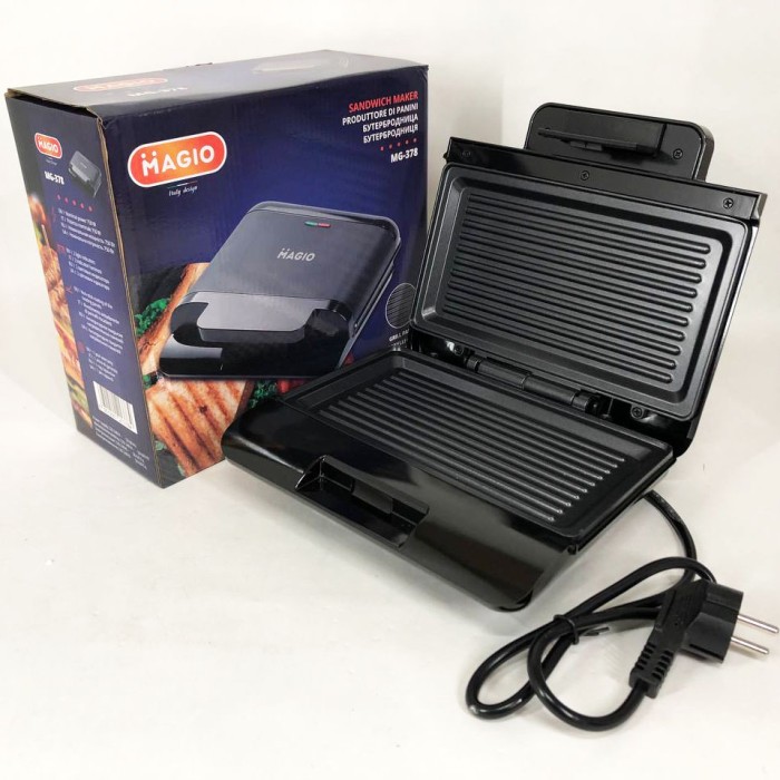 Гриль притискний хороший MAGIO MG-378 750 Вт, Притискний гриль для булочок і сендвічів NY-83