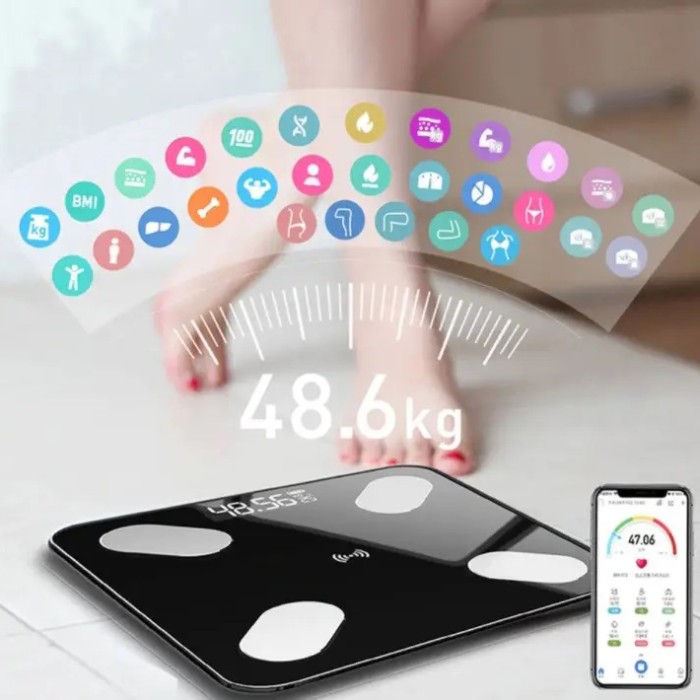 Ваги підлогові смарт MATARIX MX-454 App, Розумні ваги з функцією фітнесу Цифрові смарт QZ-59
