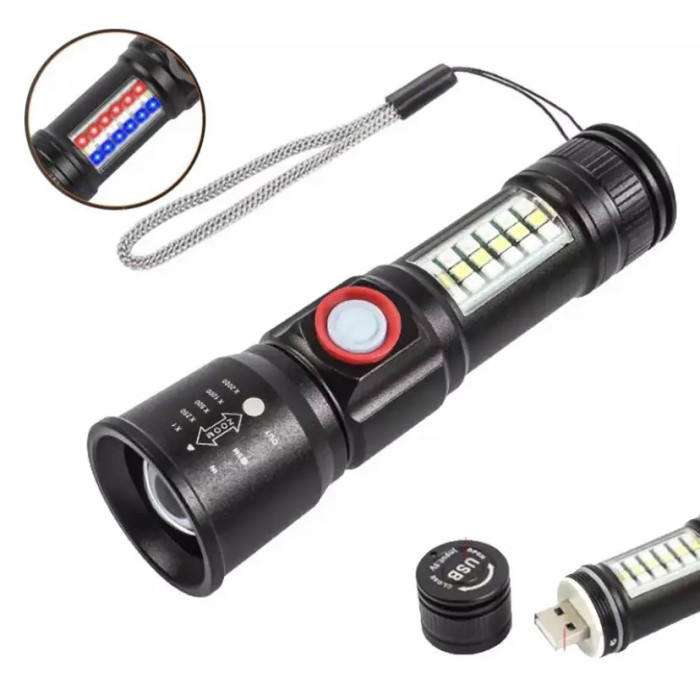 Ліхтар світлодіодний тактичний SY-1903C-P50+SMD+RGB, Дуже яскравий ліхтар, Потужні ліхтарики BK-44