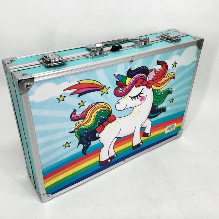 Універсальний набір для малювання Единорог 145 предметов, Набір для творчості у валізі ND-50