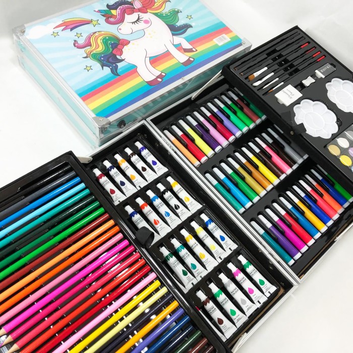 Універсальний набір для малювання Единорог 145 предметов, Набір для творчості у валізі ND-50