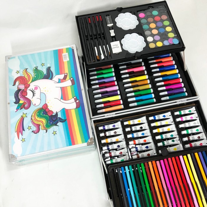 Універсальний набір для малювання Единорог 145 предметов, Набір для творчості у валізі ND-50